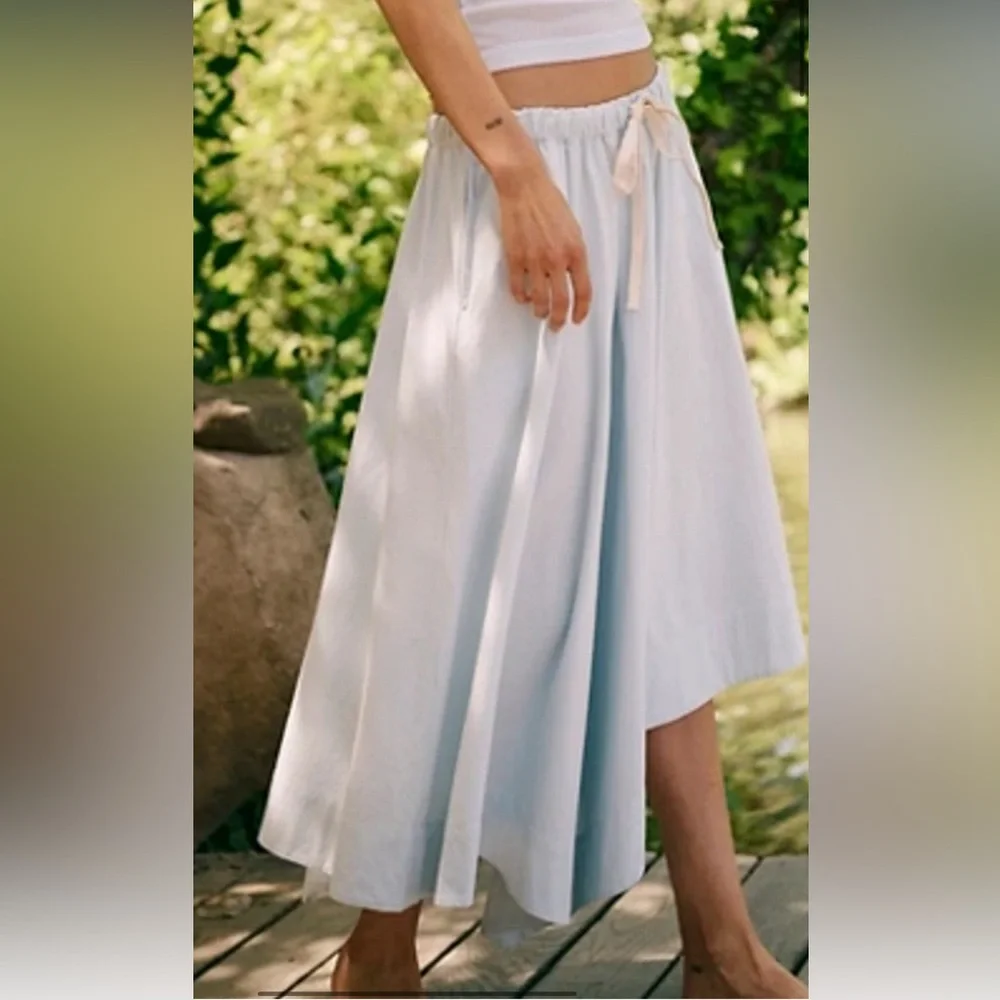 FREE PEOPLE COASTAL EASE ASYMMETRICAL SKIRT SIZE L MSRP $68.00 NWT - Picture 3 of 12
